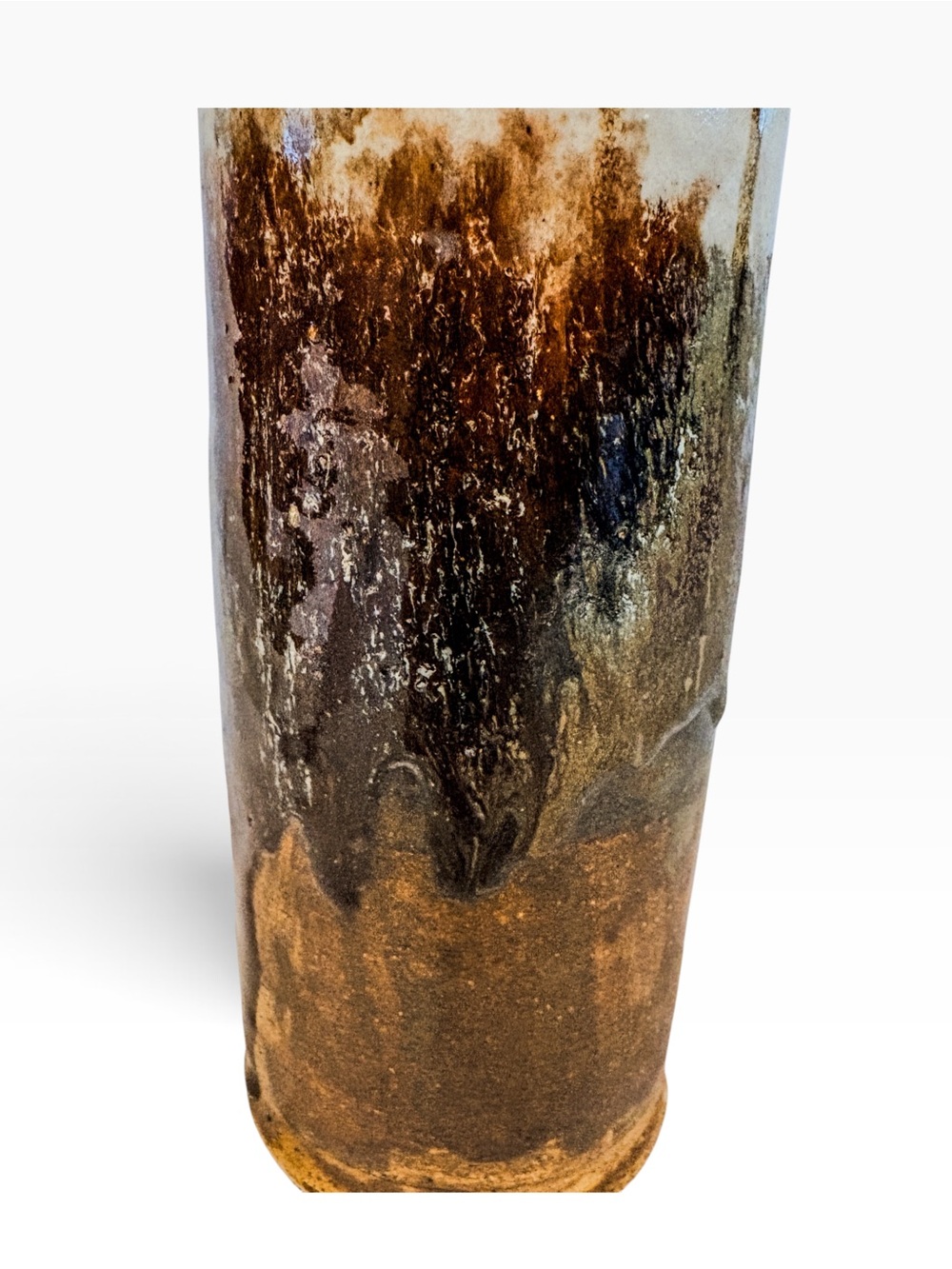 Vintage 1971 Signed Studio Pottery Vase | Handmade Stoneware Drip Glaze Vessel - Picture 12 of 17